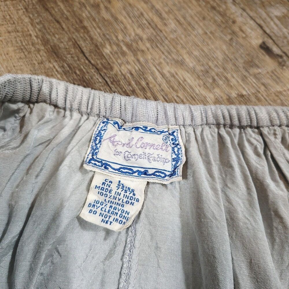 Vintage April Cornell Skirt L Lavender Mesh Overlay Beaded Embroidered Fairycore - Picture 7 of 9